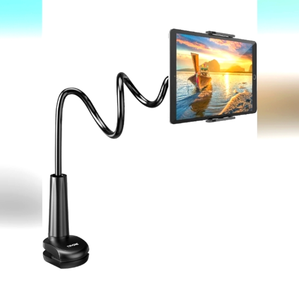 Gooseneck Tablet Holder Stand for Bed: Tryone Adjustable Flexible Arm